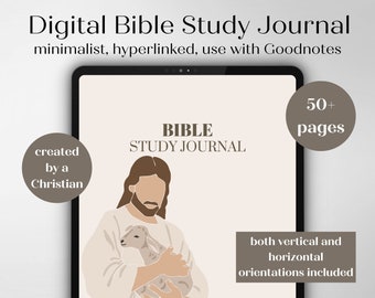 Digital Bible Study Journal, Bible Study Guide, Goodnotes Journal, Fully Hyperlinked, iPad & Android Bible Journal, Bible Journal, Linen
