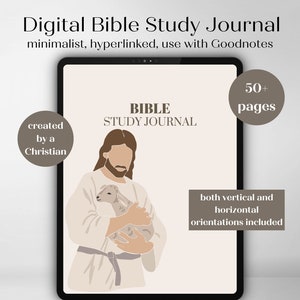 Digital bibelstudiejournal, bibelstudieguide, Goodnotes-journal, helt hyperlänkad, iPad- och Android-bibeljournal, bibeljournal, linne