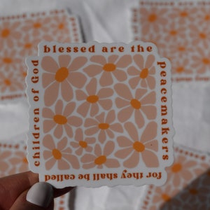 Bible Verse Sticker, Christian Sticker, Bible Sticker, Blessed are the Peacemakers, Faith Stickers, Jesus Sticker, Laptop Sticker, Christian