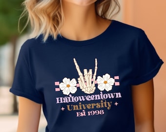 Halloweentown Est 1998 Tshirt, Floral Skeleton Halloween Shirt,Halloweentown University, Retro Halloweentown Sweatshirt, Fall Tee