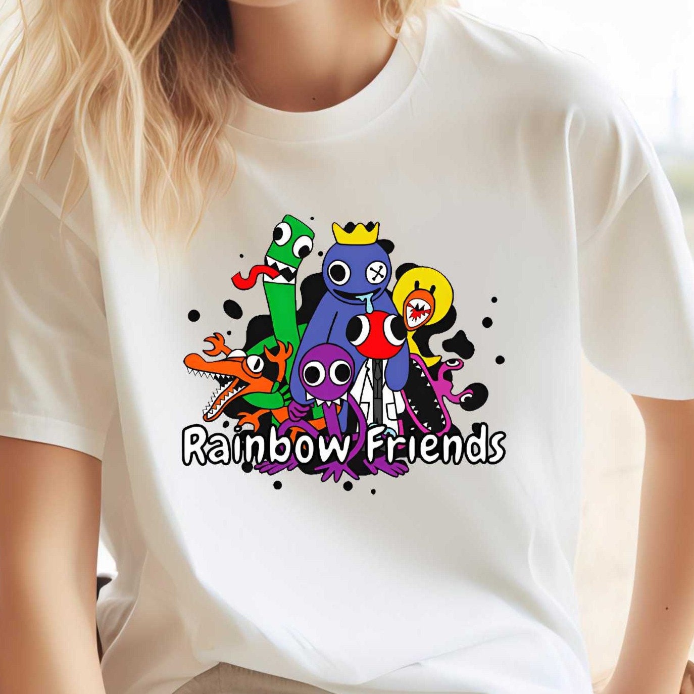 Kids Rainbow Friends Shirt Blue Yellow