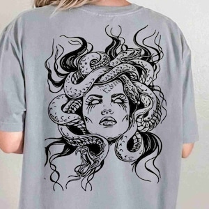 Comfort Colors® Medusa Snake Face Shirt, Greek Mythology Tee, Greek Legends Top, Mythical Creatures Shirt, Ancient Mythology Shirt