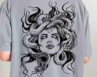 Comfort Colors® Medusa Snake Face Shirt, Greek Mythology Tee, Greek Legends Top, Mythical Creatures Shirt, Ancient Mythology Shirt