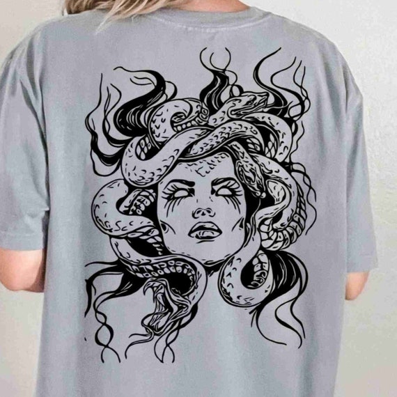 Comfort Colors® Medusa Snake Face Shirt, Greek Mythology Tee, Greek Legends Top, Mythical Creatures Shirt, Ancient Mythology Shirt