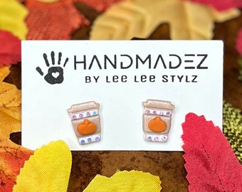 Pumpkin Spice Latte Coffee-oorknopjes || Herfstsieraden