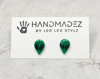 Alien Stud Earrings || Space Jewelry