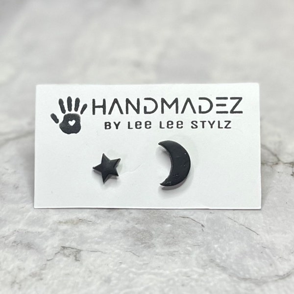 Moon and Star Mix N' Match Stud Earrings