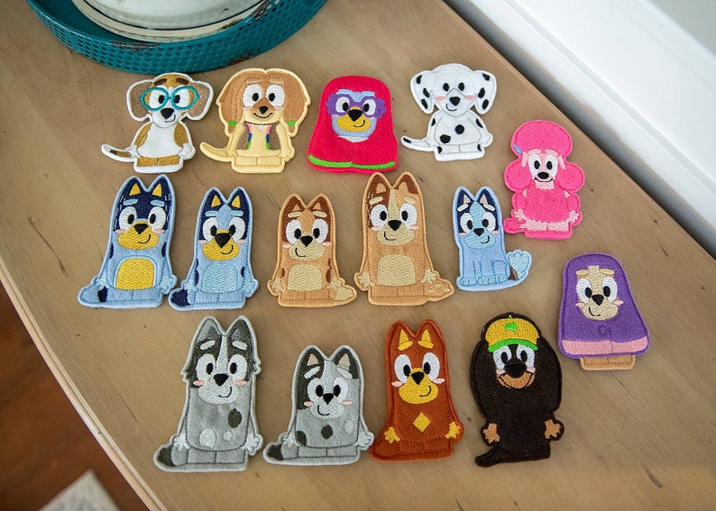 Bluey Finger Puppets Quiet Book Pretend Play Felt Finger Etsy