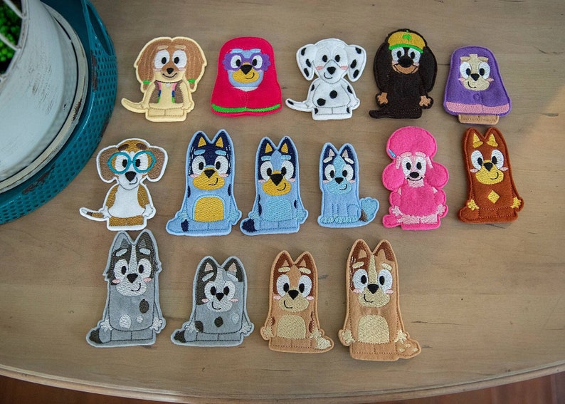 Bluey Finger Puppets Quiet Book Pretend Play Felt Finger Etsy
