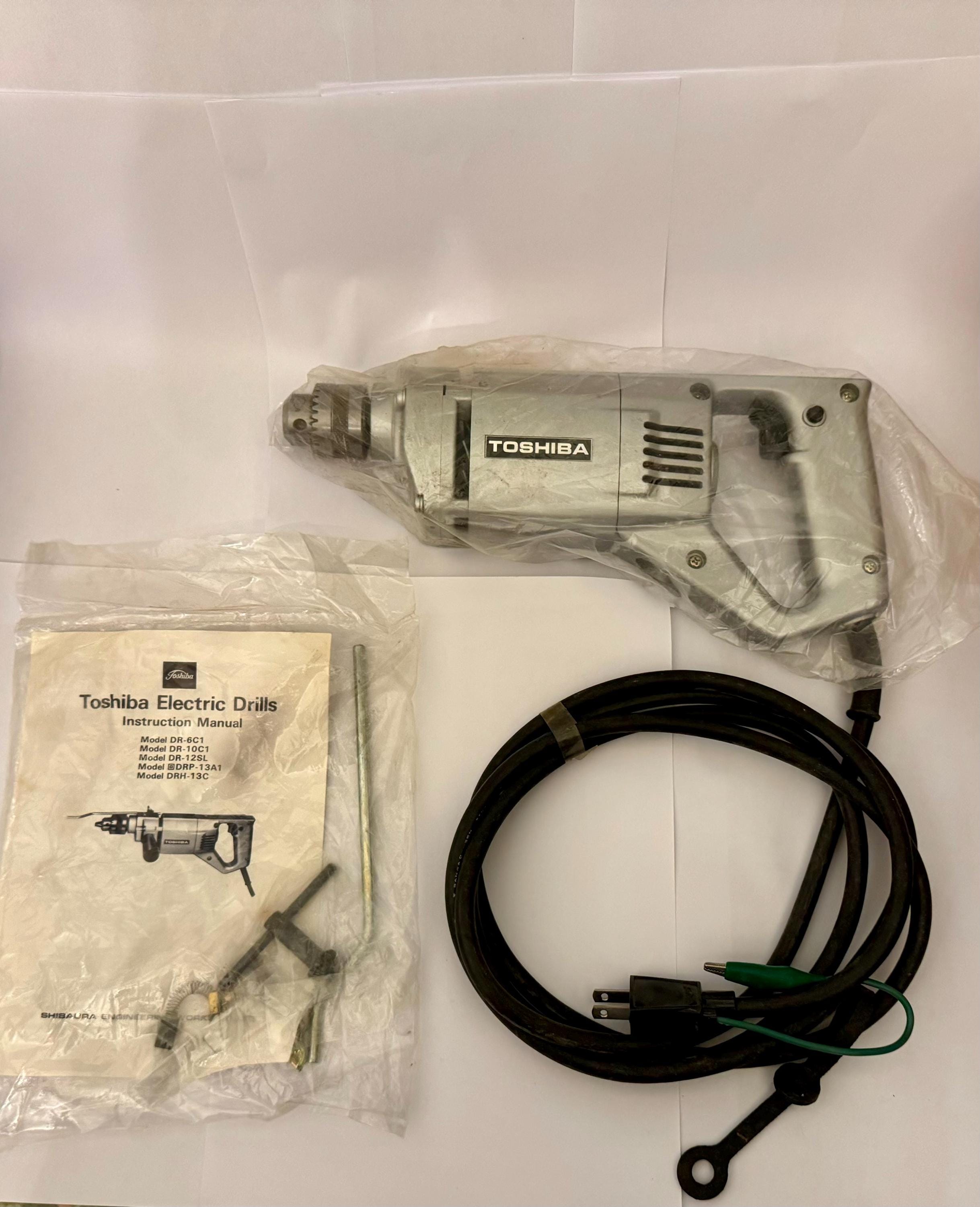 ヴィンテージNOS東芝DR-6C1電動ドリル – 日本製 – 工場未開封 – 希少 