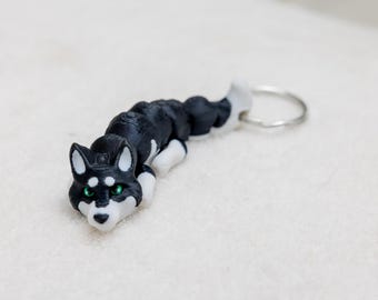 Siberian Husky Keychain - Flexible and Adorable Husky Dog Accessory for Pet Lovers