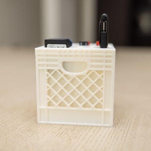 SD/Micro SD/USB Organizer Mini Crate - Mini Brands - Compact Storage Organizer for Desk - Office Gift Office/Desk/ Flash Memory Organizer