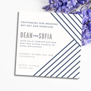 Modern Line | Minimalist | Save the Date Template | Square 5.5 x 5.5 inch | Digital or Print | 31001A