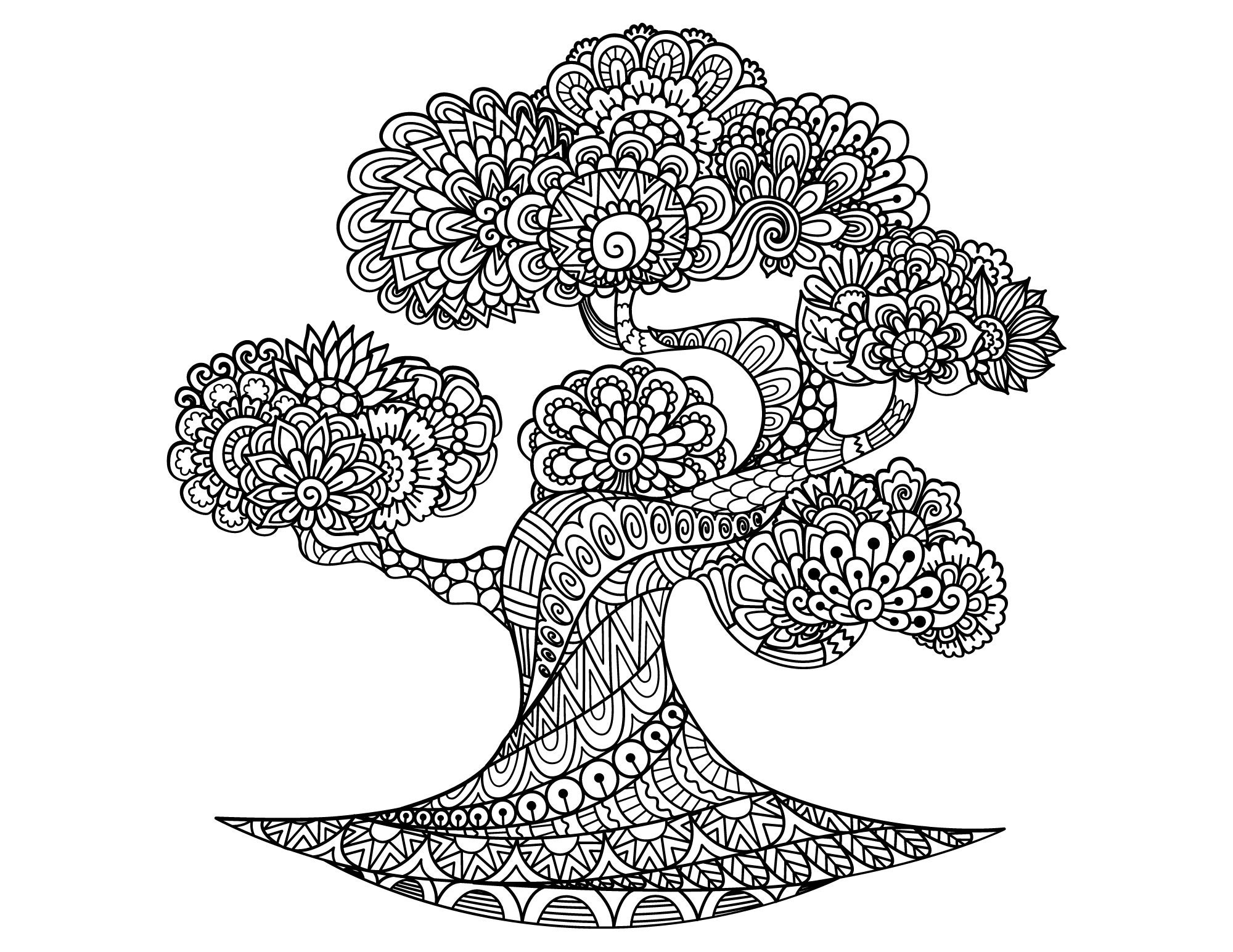 15 Adult Tree Colouring Pages - Etsy
