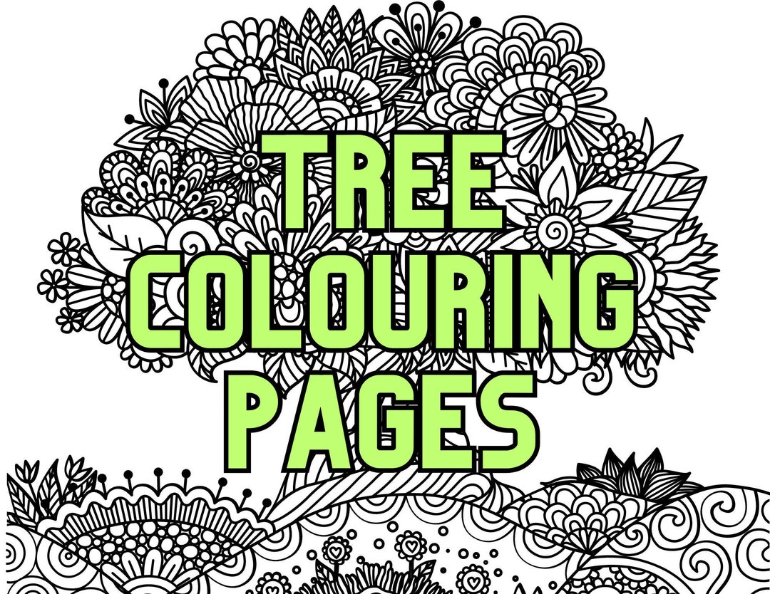 15 Adult Tree Colouring Pages - Etsy