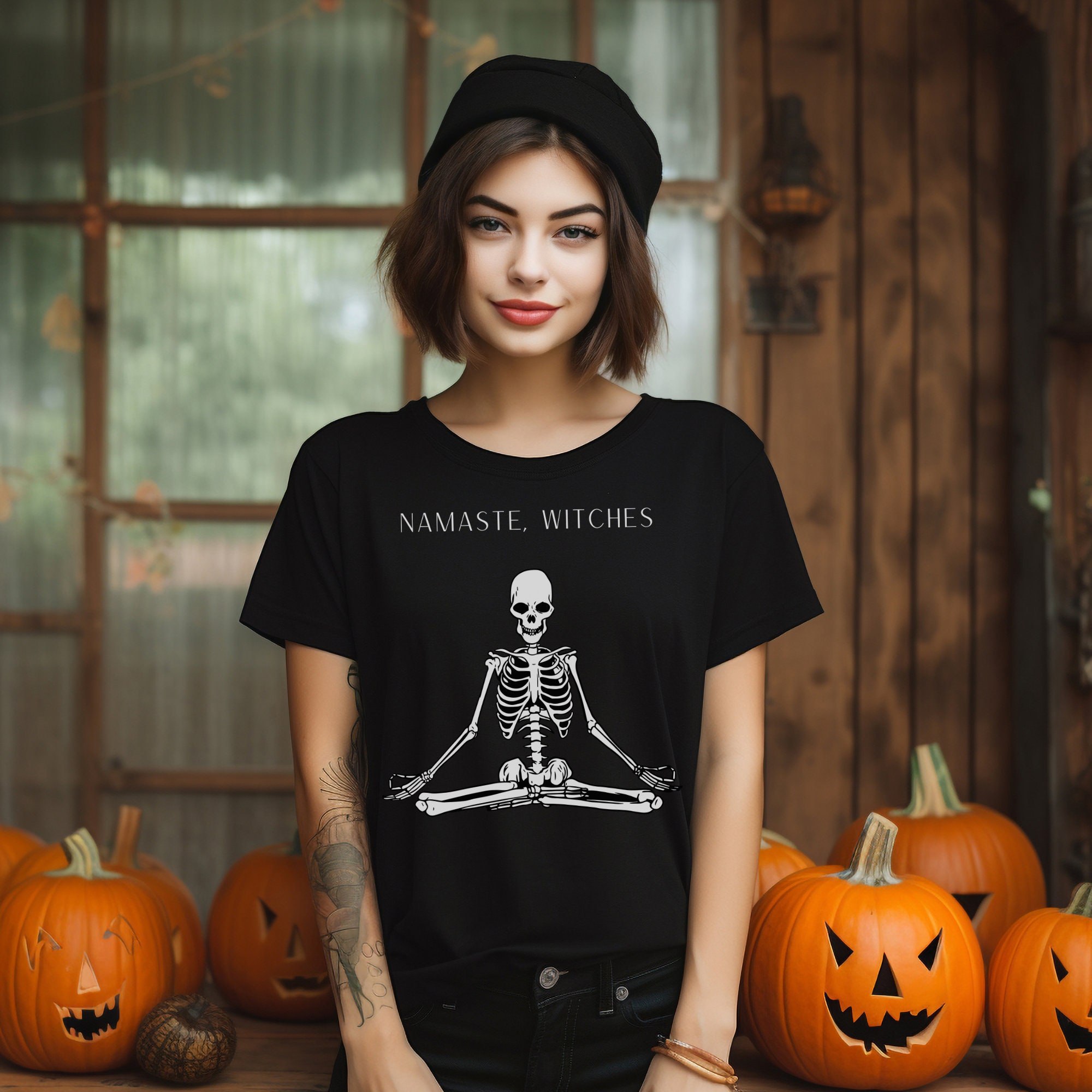 Namaste Witches Leuk Halloween-T-shirt voor alle yogi's en mediteerders die zen proberen te blijven