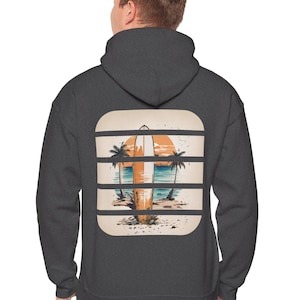 Tropical Surf Hoodie - Beach Lover Gift, Casual Wear, Summer Vibes, Travel Clothing, Personalized Surfing Apparel