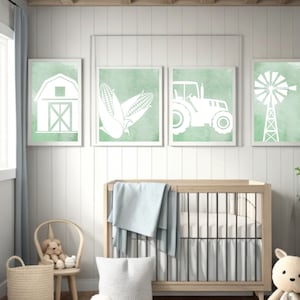 Boys Farm Wall Art / Tractor Wall Art / Barn Wall Art / Windmill Wall art / Boys room Farm equipment Wall Art / Farm machinery printable