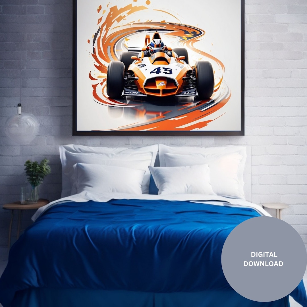Race Car Wall Art / Kids Race Car Wall Decor / Race Car / Fast Etsy