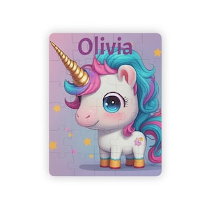 Personalized Unicorn Puzzle, Dreamy Kids&#39; Activities, Unique Gift for Birthdays, Magical Playtime, Fun Learning Toy