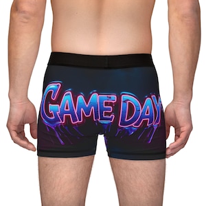 Game Day Men&#39;s Boxers, Fun Underwear for Sports Fans, Gift for Gamers, Unique Loungewear, Comfortable Boxer Briefs