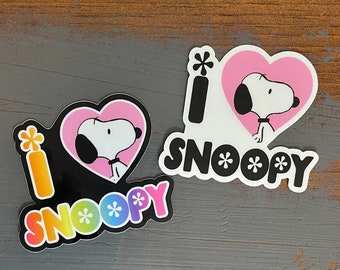 I Love Cartoon Dog Silly Sticker