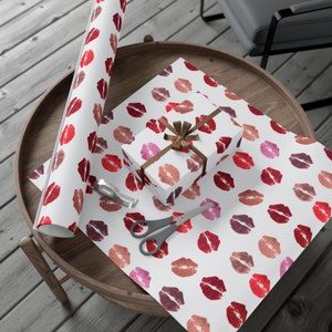 Kisses from the Misses Lipstick Print Wrapping Paper, Wedding Favors, Gift For Her, Wedding Gifts, Custom Wrapping Paper, Christmas