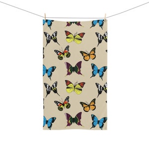 Butterfly Hand Towel, Butterfly Bath Towel, Gift for Hostess, Gift for Her, Butterfly Lovers Gift, Mother&#39;s Day Gift, Housewarming Gift