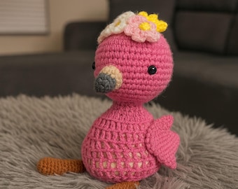Crochet Flamingo Amigurumi Pattern: DIY Pink Bird Plush Toy (PDF Tutorial)