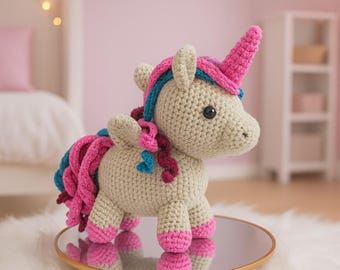 Crochet Unicorn Amigurumi Pattern: Beginner-Friendly PDF Toy