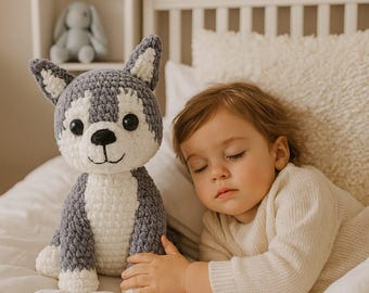 Patroon gehaakt huskyhond: amigurumi puppyknuffel (pdf)