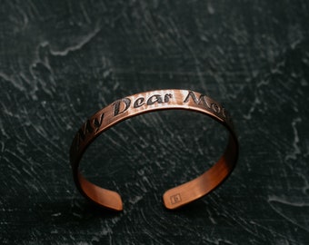 Special Copper Bracelet for Mom,Personalization Adjustable Custom Unisex Copper Bracelet,Quality Printed Copper Bracelet,Message Cuff