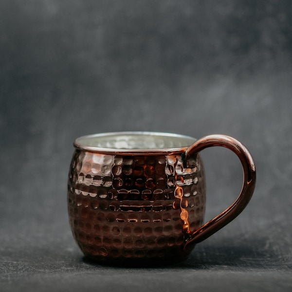 Pure Copper Mug,Eco-Friendly Handcrafted Hammered Copper Drinking Mug for Kitchen & Bar