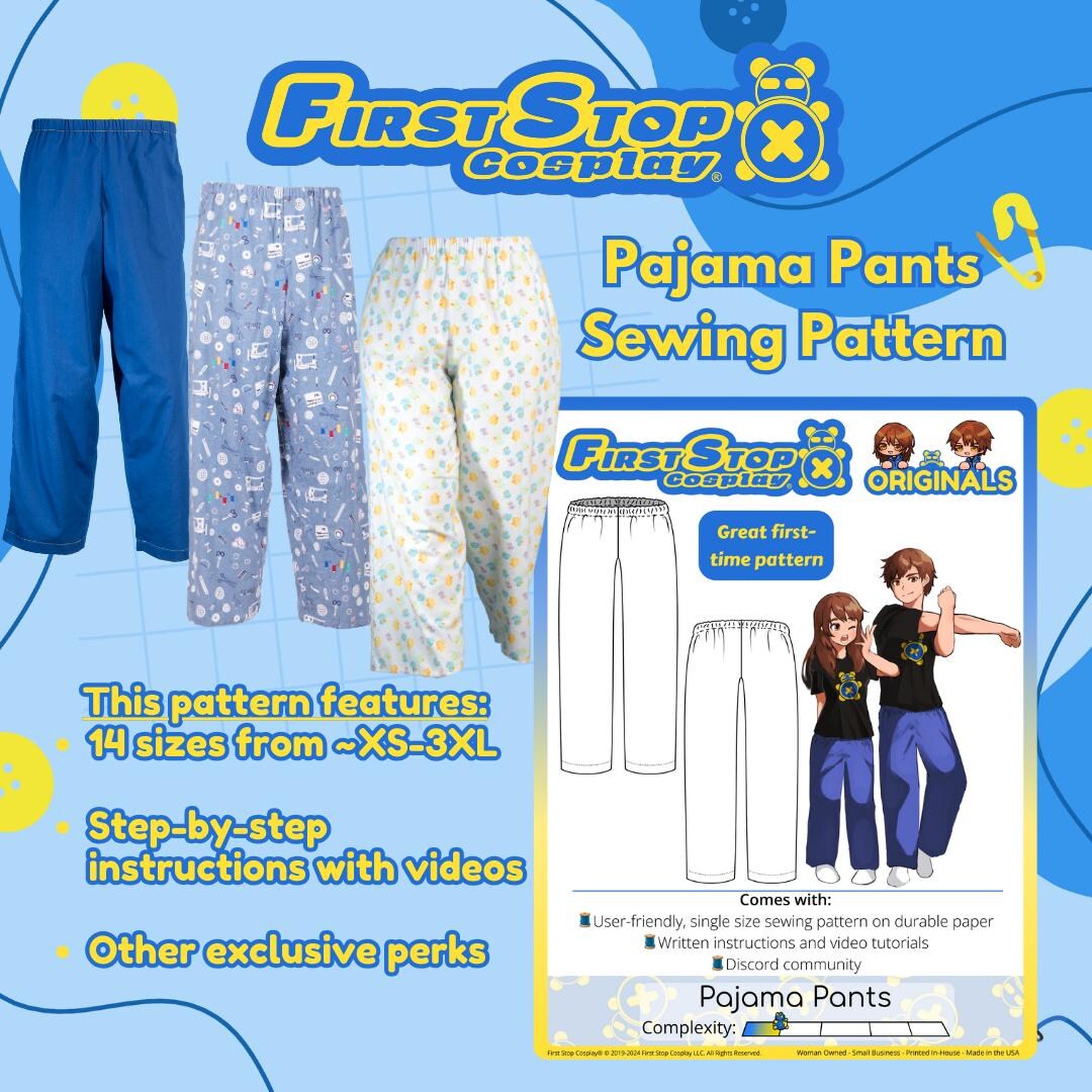 FSCO® Pajama Pants Sewing Pattern | Easy Sewing Patterns for Beginners ...