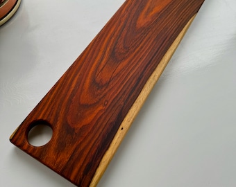 Cocobolo Wood Charcuterie Board: Red Heartwood Serving Tray