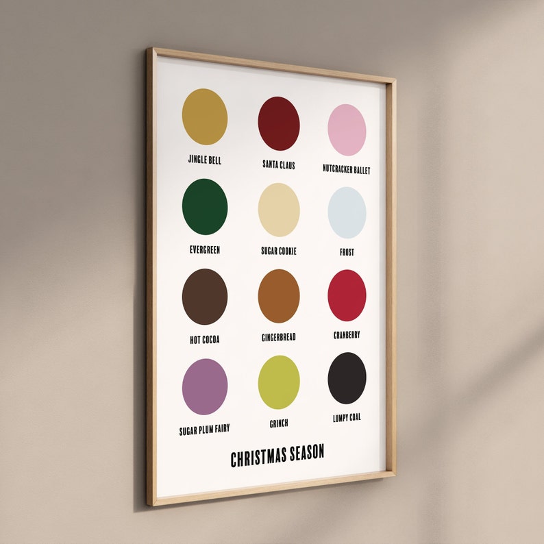 Lumpy Color Chart Christmas Color Palette Art Print, Holiday Wall Decor (digital Download ...