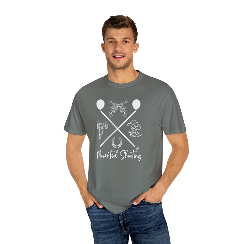 Mounted Shooting Comfort Colors T-Shirt, Westernpferd Tee Bild 3