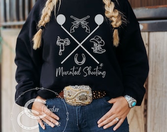 Mounted Shooting Sweatshirt, Western Pferdeliebhaber Geschenk