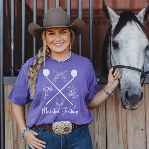 Mounted Shooting Comfort Colors T-Shirt, Western Horse Tee