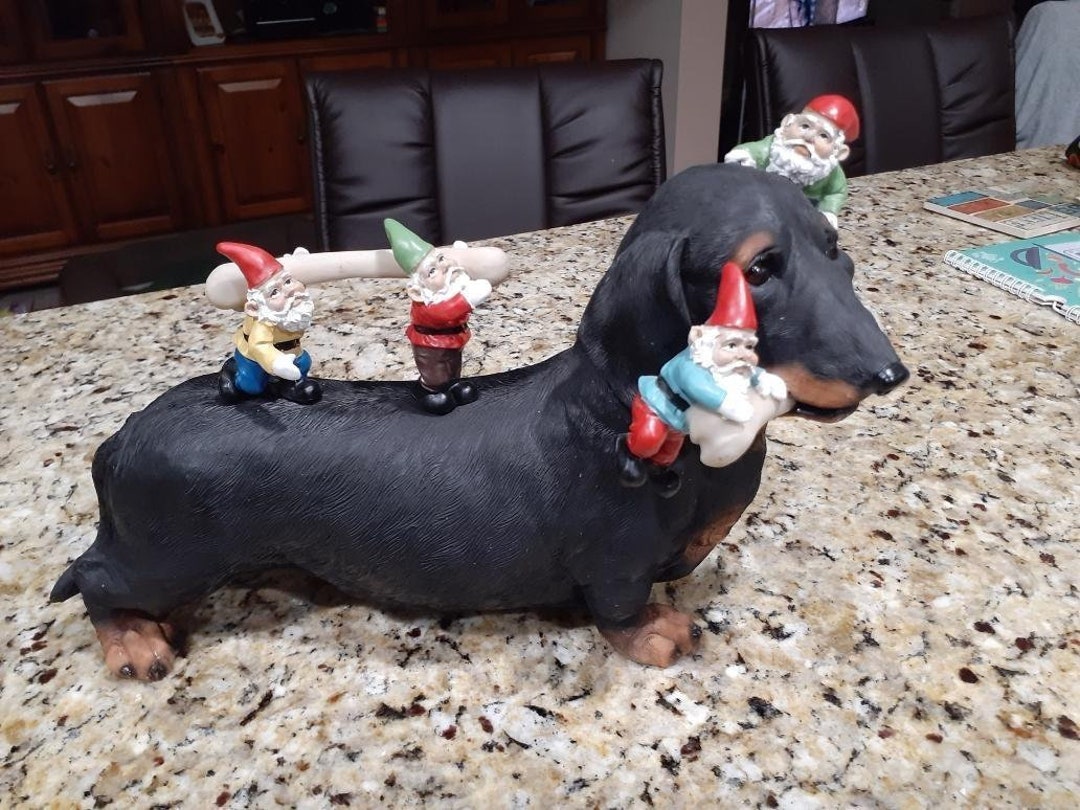Dachshund Garden Gnomes Statues Outdoor Funny Decorations Yard Etsy