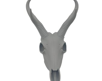 Gray 3D Printed Pronghorn Antelope Skull Replica Faux Taxidermy Wall Decor 8.5"