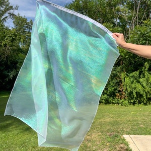 Blue Rainbow Lame Worship Flags