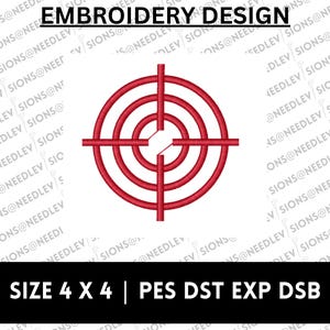 Bullseye Machine Embroidery Design: 3" DIY Project (Digital Download)