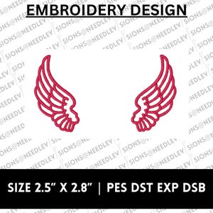 Angel Wings Machine Embroidery Design (2.5" x 2.8")