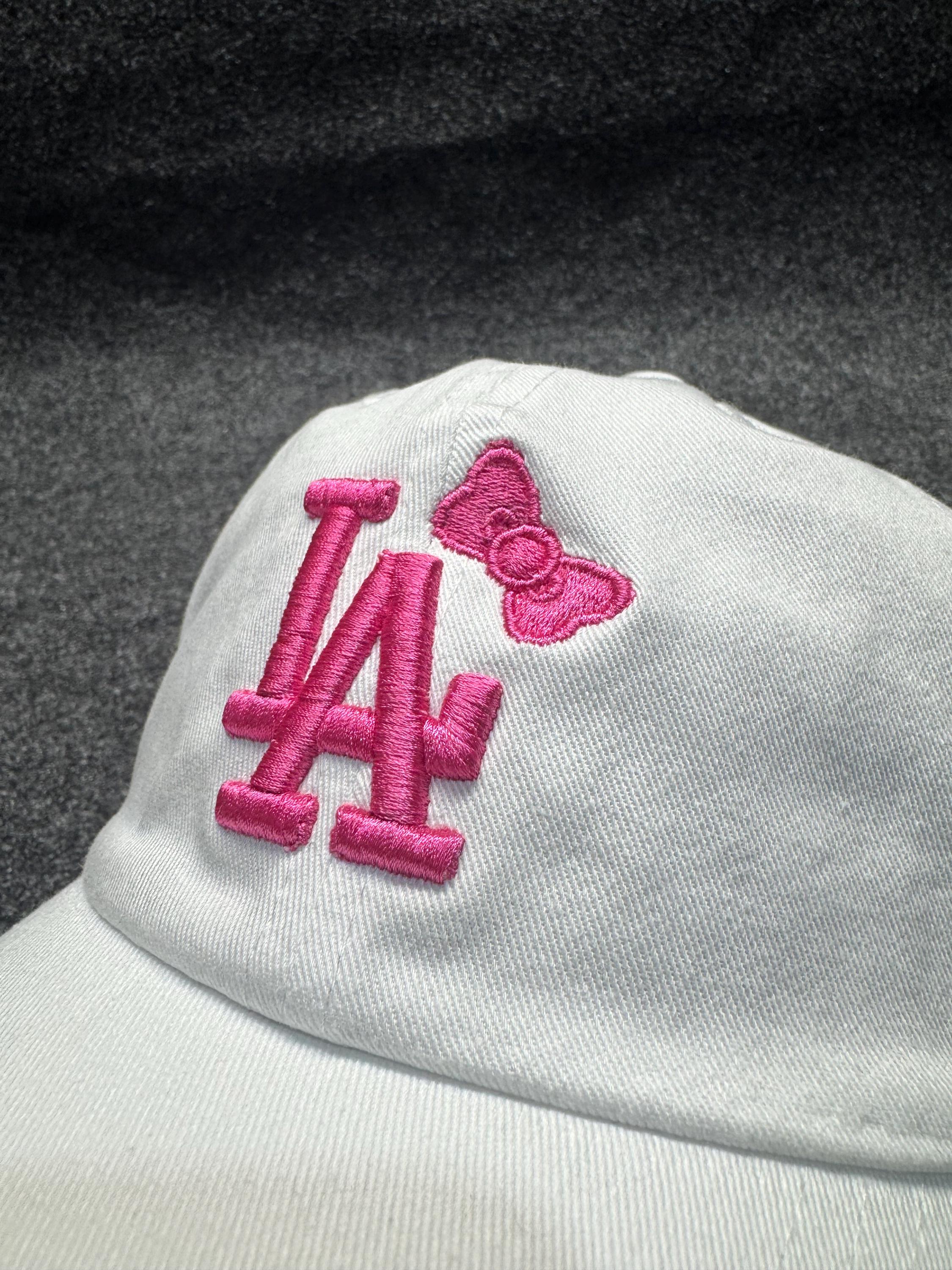 Pink Bow Embroidered Baseball Cap | La-style Cotton Dad Hat 