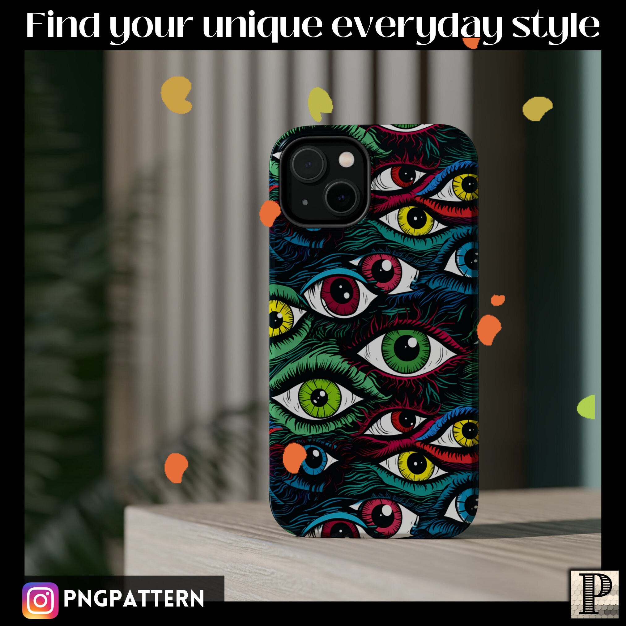 Halloween Colorful Monster Eyes Seamless Pattern Spooky Printable ...