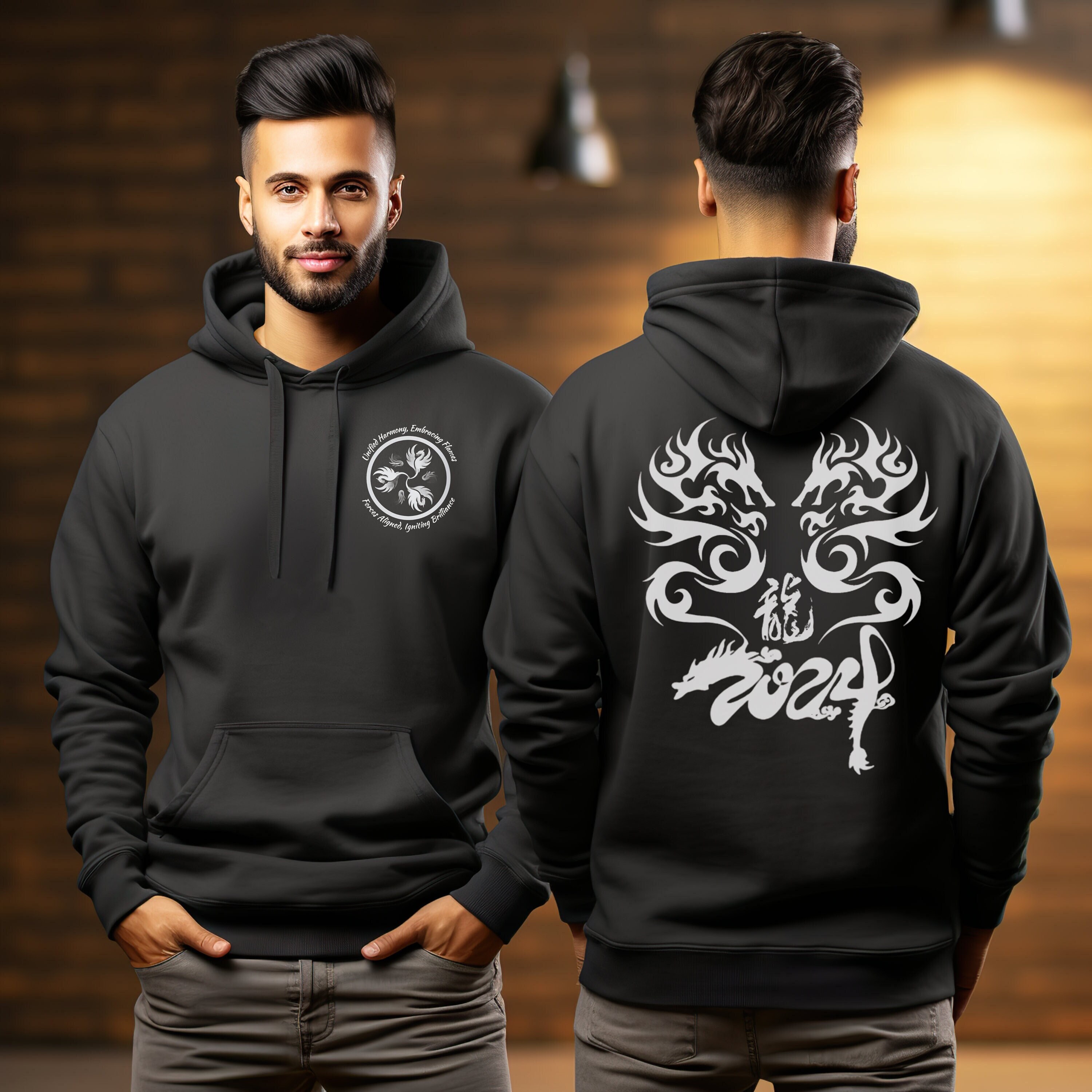 Year of the Dragon Hoodie, Custom Dragon Art, Original Dragon Design Apparel, Exclusive 2024 Collect'n, Unisex Heavy Blend Hooded Sweatshirt