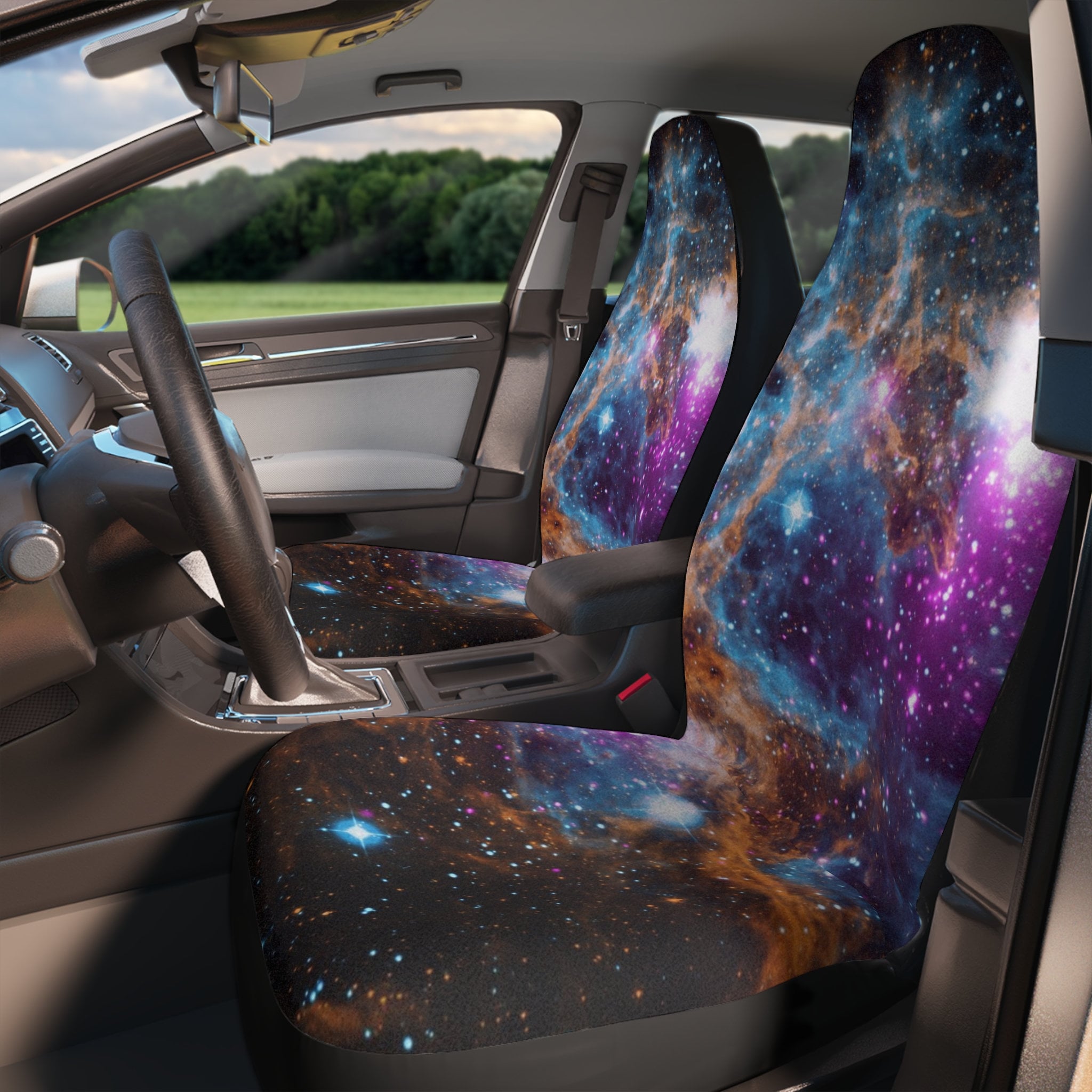 Nebula Red Galaxy Space Car Seat Covers