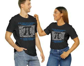 T-shirt drôle symbole PI, T-shirt maths geek, chemise humour maths, chemise passionné de mathématiques, t-shirt constante rationnelle, t-shirt unisexe à manches courtes en jersey