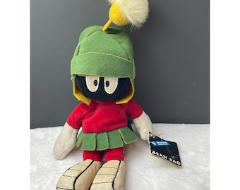 Vintage 1999 Warner Bros Studio Store Marvin the Martian Bean Bag Plush Toy 10"